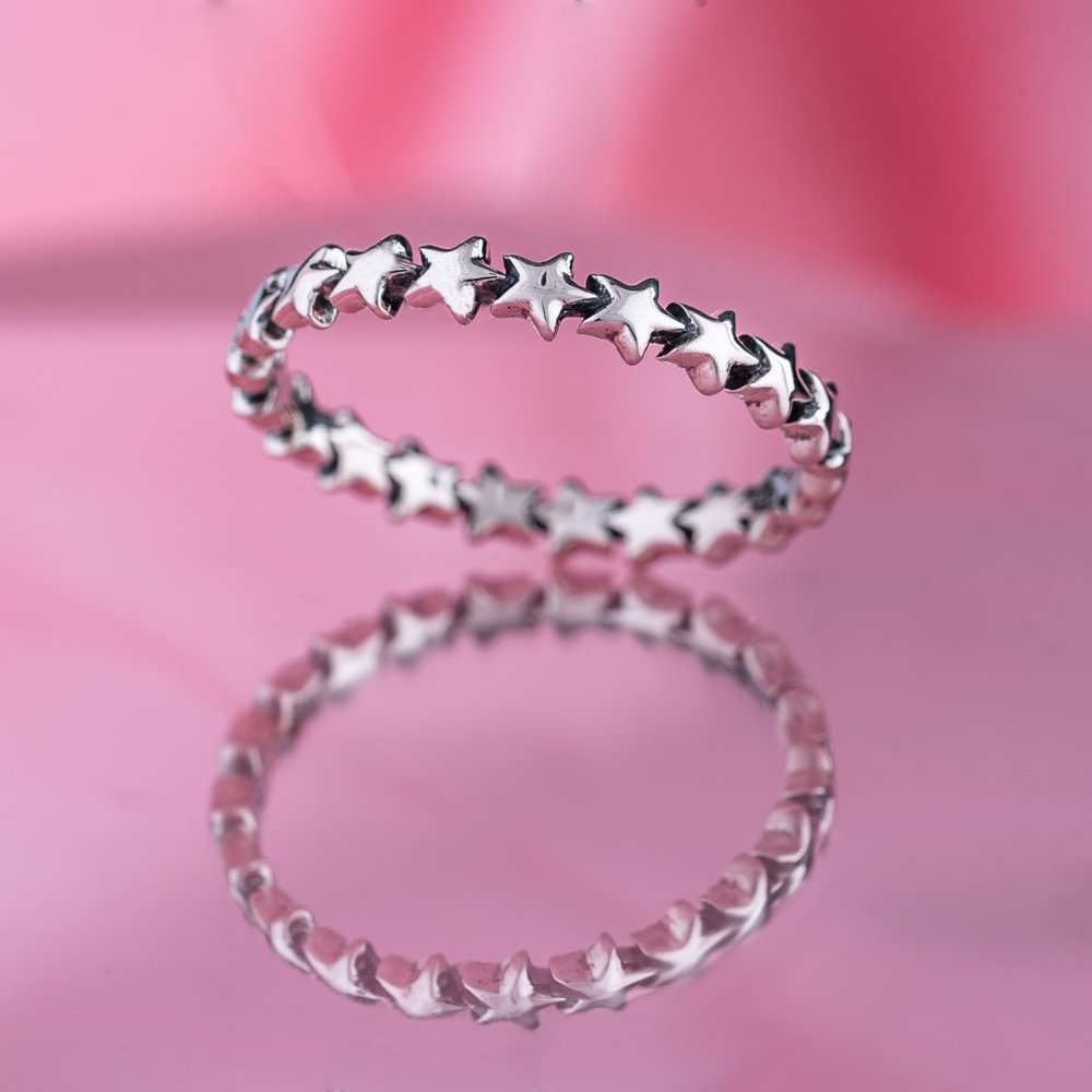925 Sterling Silver Stackable Eternity Star Ring